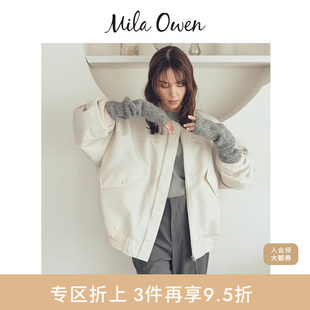 Owen秋冬成熟酷感宽松充棉飞行员夹克外套09WFJ254151 Mila