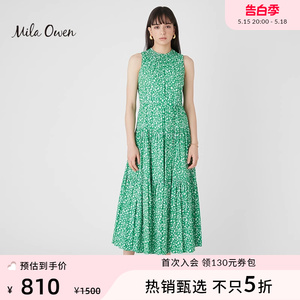 Mila Owen 23夏季新款休闲气质圆领无袖碎花连衣裙女09WFO232111