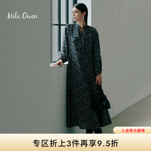 Mila Owen  秋冬优雅荷叶领长中款长袖连衣裙09WFO241954