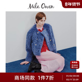 华丽优雅人造皮草短款 Mila Owen25秋冬新品 双排扣外套09WFJ255005