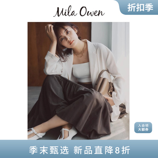 外套09WFJ252953 Mila Owen25春夏新品 简约通勤薄款 两粒扣翻领西装