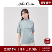 半高领针织衫 Mila Owen春夏休闲气质插肩五分袖 09WNT241109