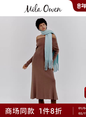 Mila Owen25秋冬新品蓬松温暖流苏长毛绒围巾披肩09WGG255551