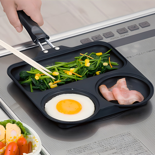 杉山金属日本进口平底锅不粘锅家用多功能早餐辅食锅蛋饺锅小煎锅