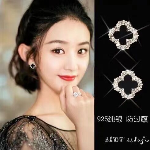 纯银四叶草新款潮网红高级感耳钉