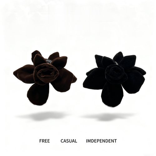 丝绒立体手工花朵双面抓夹