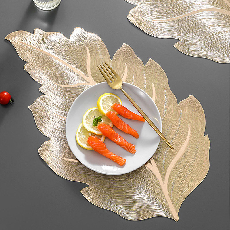 轻奢北欧风枫叶子装饰烫金家居杯垫PVC桌垫隔热防滑防水防烫餐垫y,餐饮具,餐垫,淘宝优惠券,粉丝福利购,淘宝优惠卷