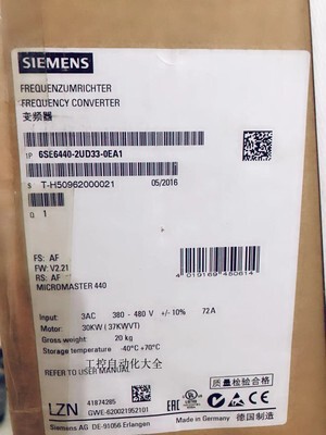 西门子1P6SE6440-2UD41-1FA1全新MICROMASTER4406SE64402UD411FA1