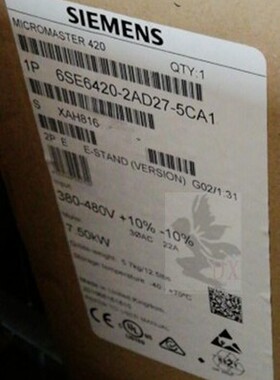 西门子1P6SE6420-2AD27-5CA1全新MICROMASTER4206SE64202AD275CA1