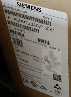 西门子1P6SE6420 5CA1全新MICROMASTER4206SE64202AD275CA1 2AD27