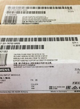 西门子6ES7331-7KF02-0AB0模拟量数字输入模块6ES73317KF020AB0XX