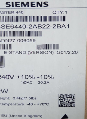 原装1P6SE6440-2AB22-2BA1正品安装有 A级滤波器6SE64402AB222BA1