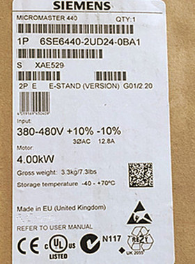 原装1P6SE6440-2UD24-0BA1全新正品440 无滤波器6SE64402UD240BA1