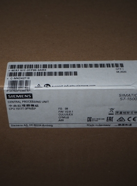 西门子6ES7517-3TP00-0AB0西门子T-CPU6ES75173TP000AB0现货包邮X