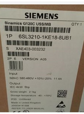 6SL3210-1KE11-8UB2西门子全新G120C6SL3210-1KE11-8AB2 原装现货