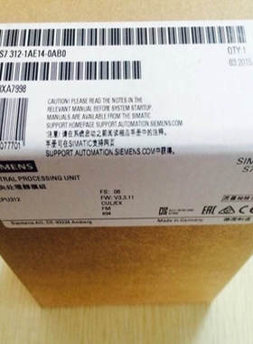 西门子1P6ES7312-1AE14-0AB0全新S7-300 CPU模块6ES73125BF040AB0