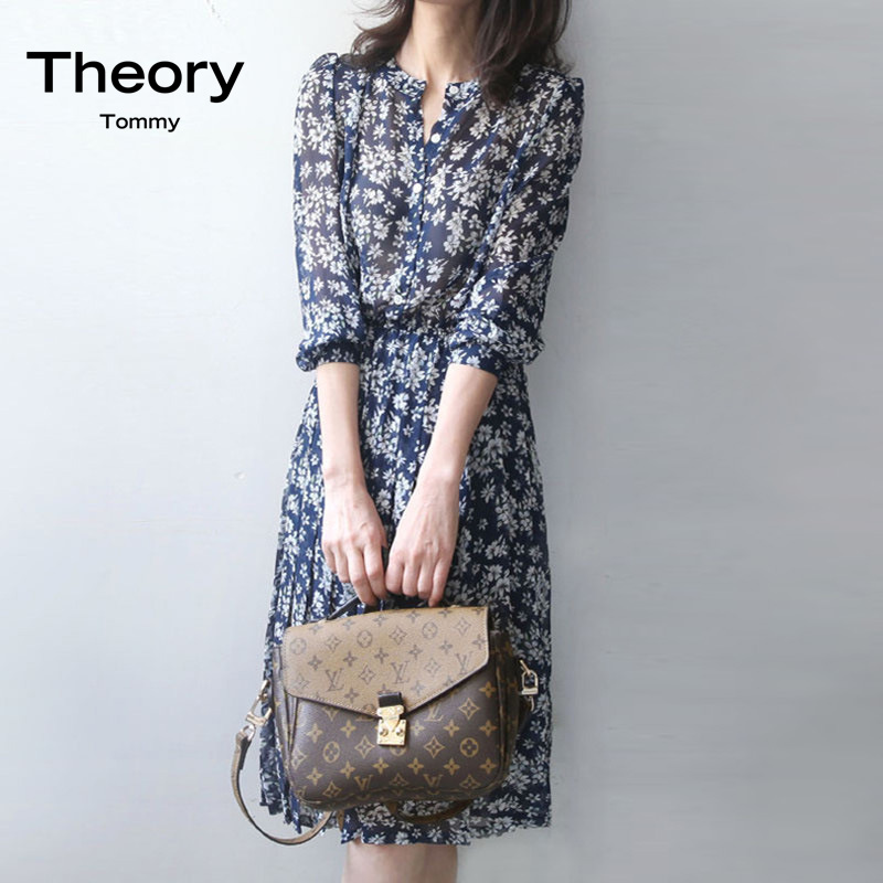 TheoryTommy法式碎花收腰连衣裙