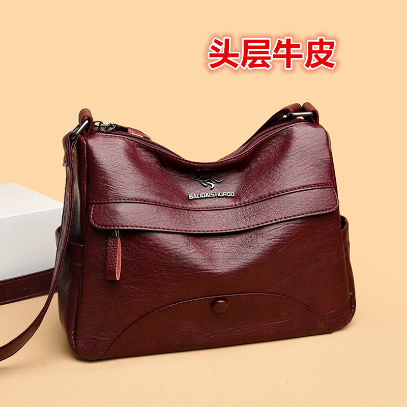 头层牛皮单肩斜挎包女软真皮时尚小方包中年妈妈包百搭2026新款潮,箱包皮具/热销女包/男包,小方包,淘宝优惠券,粉丝福利购,淘宝优惠卷