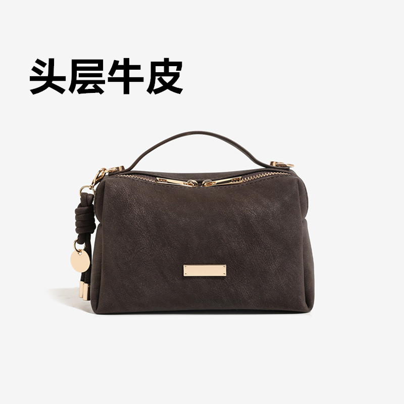 头层牛皮单肩斜挎包女软真皮手提包小方包时尚潮流网红2025新款