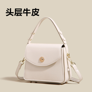 头层牛皮单肩斜挎包女包软真皮手提小方包轻奢高级感百搭2025新款