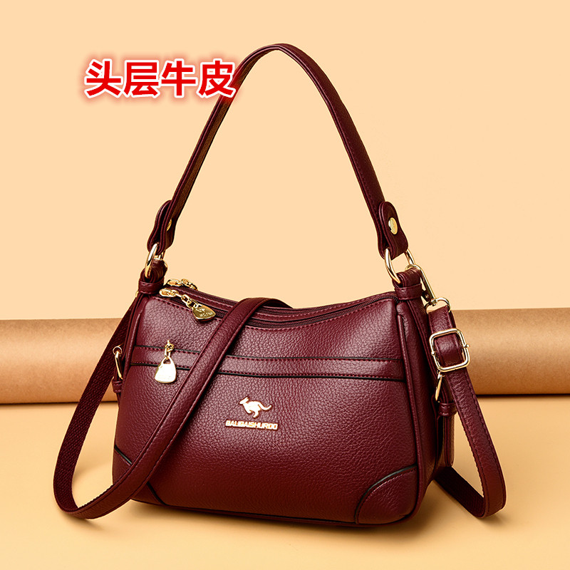 头层牛皮单肩斜挎包女软真皮手提包中年妈妈包简约潮百搭2026新款,箱包皮具/热销女包/男包,通用款女包,淘宝优惠券,粉丝福利购,淘宝优惠卷