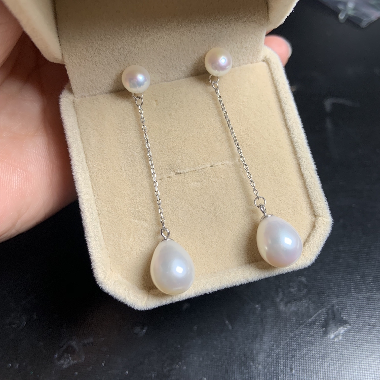 长款修饰脸型两颗珍珠耳线 诸暨山下湖天然淡水珍珠双珍珠耳环,珠宝/钻石/翡翠,耳饰,淘宝优惠券,粉丝福利购,淘宝优惠卷