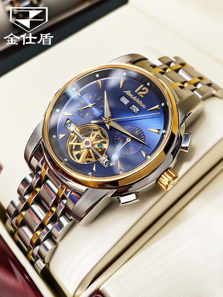 Brand-name hollow tourbillon watch Men's mechanical watch Automatic Swiss multi-functional brand men's watch Top ten