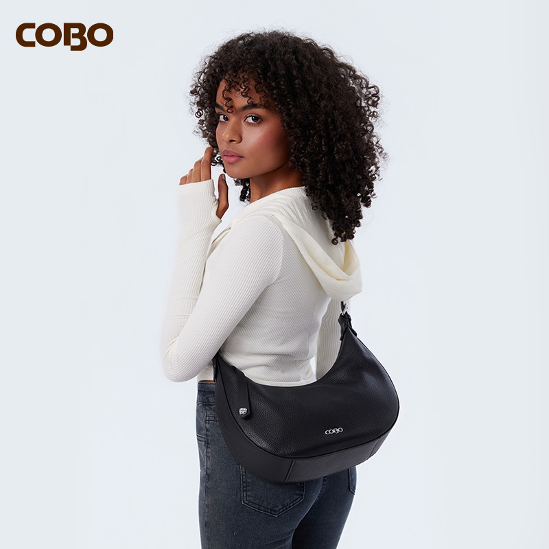COBO/蔻尔宝2025年新品头层牛皮单肩斜挎手提包时尚休闲百搭女包
