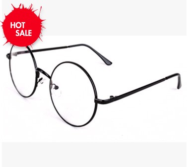 Women Men Retro Round Metal Frame Clear Lens Glasses Nerd