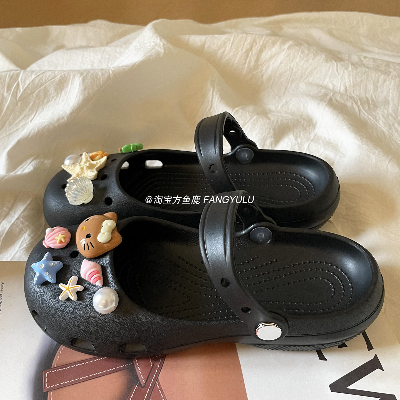 方鱼鹿 玛丽珍芭蕾洞洞鞋女2026夏季ins爆款一脚蹬户外轻便花园鞋