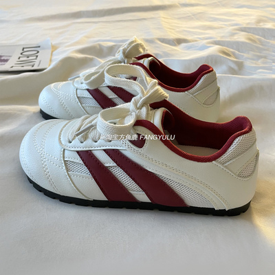 方鱼鹿 配裙子软底小白鞋女2025春季新款百搭chic休闲平底德训鞋