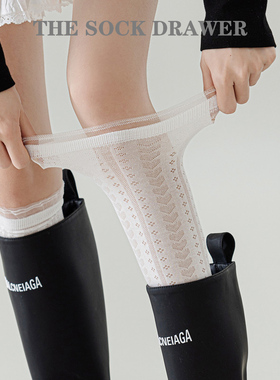 蕾丝花边日系jk小腿袜夏季超薄款白色袜子女潮网红款堆堆袜靴子袜