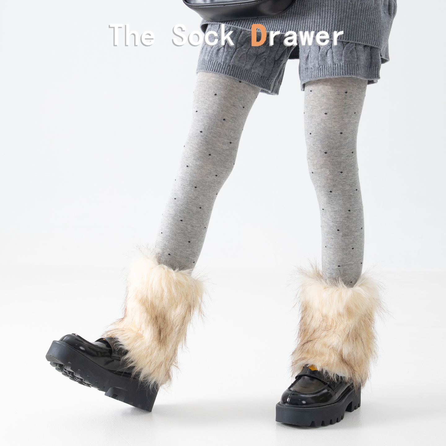 雪地靴袜套女秋冬保暖加厚25cm中筒y2k辣妹毛绒皮草冬天小腿袜套