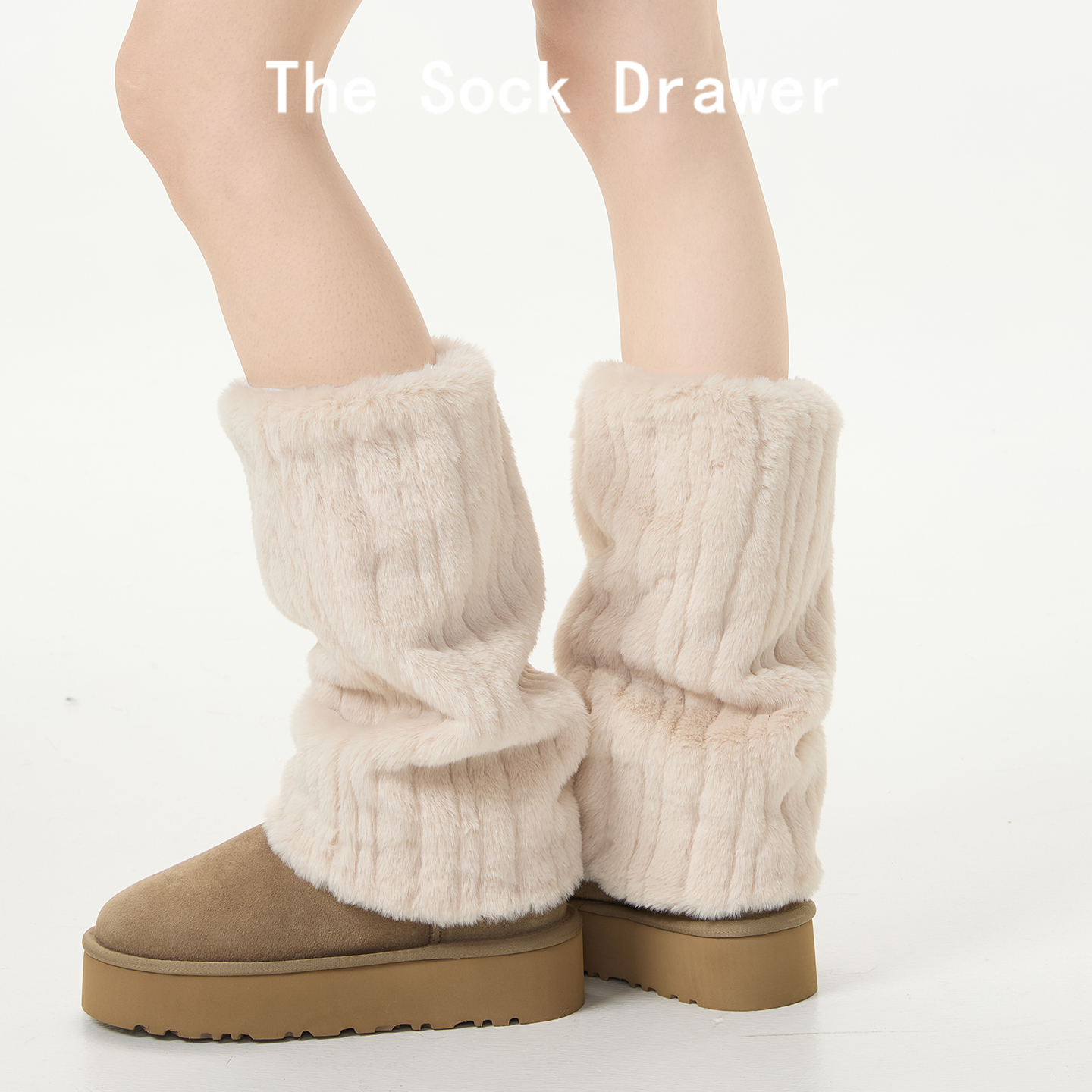 堆堆袜套女秋冬季外穿中筒毛绒款加厚保暖y2k辣妹亚文化毛毛袜套