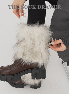皮草袜套雪地靴袜套女秋冬堆堆袜加厚保暖修饰腿型辣妹毛绒腿套
