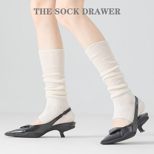 miu系夏季袜子女超薄款百搭半截袜长筒袜套堆堆袜配高跟凉鞋袜子