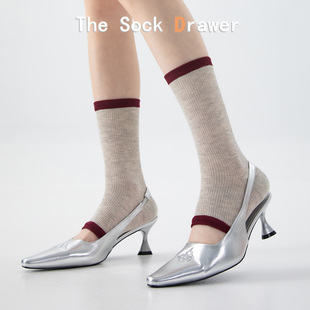袜子女夏季 中筒袜ins潮袜miu系脚踩堆堆袜腿套显瘦百搭袜套 薄款