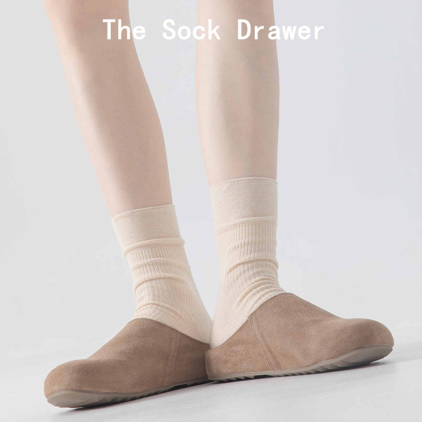 诸暨袜子女士春秋竖条纹miu系芭蕾风松口不勒脚韩版ins潮中筒袜