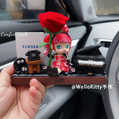 红蔷薇小恶魔茉莉盲盒汽车内号码 临时停车牌高档挪车牌中控台摆件