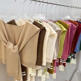 韩国东大门纯色围巾披肩小搭肩春秋外搭空调房坎肩护颈椎小围脖韩