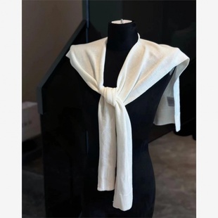 时尚披肩韩系网红搭肩针织外搭薄款夏季办公室空调房小围巾ins