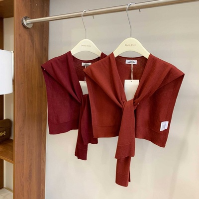 安可拉红披肩秋冬季针织外搭女时