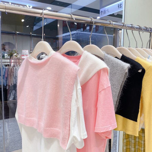 2025韩国春夏百搭温柔风粉色针织外搭披肩小清新休闲斗篷针织围脖