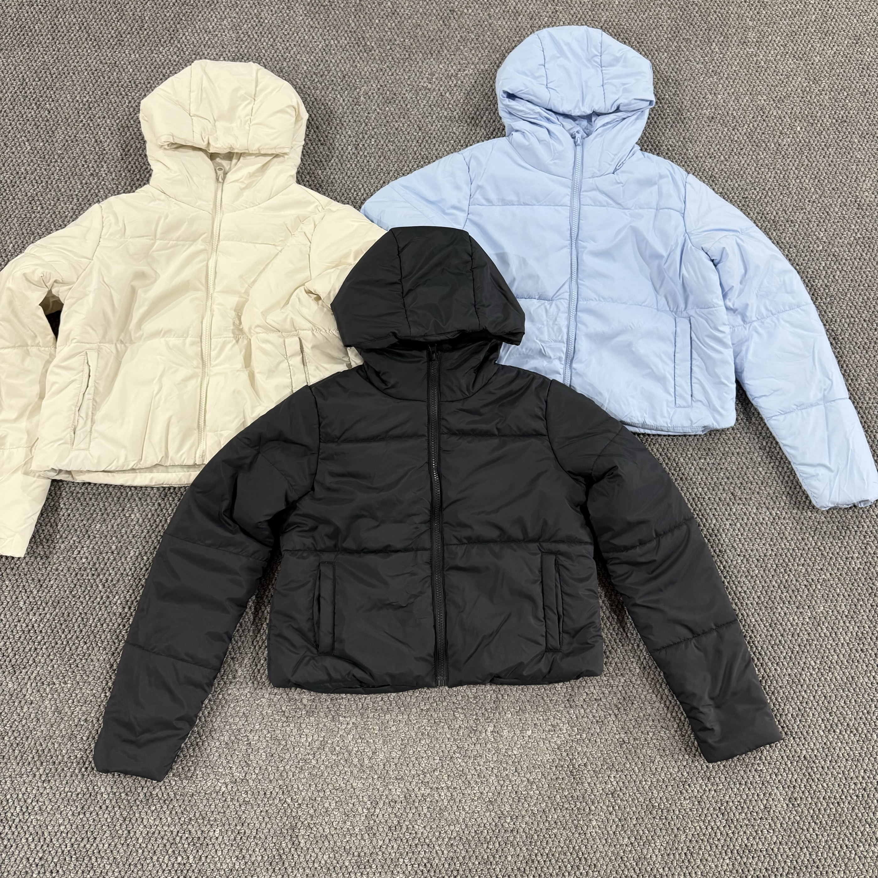 外贸女秋冬连帽小个子超短款洋气休闲百搭简约薄棉服外套上衣