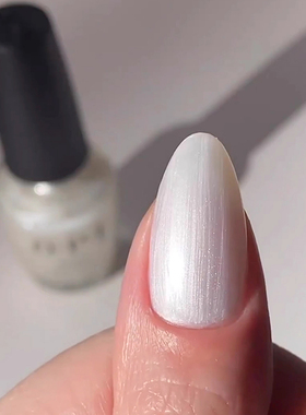 美国OPI指甲油L03珍珠细闪贝壳珠光银白色kyoto pearl免烤不可剥