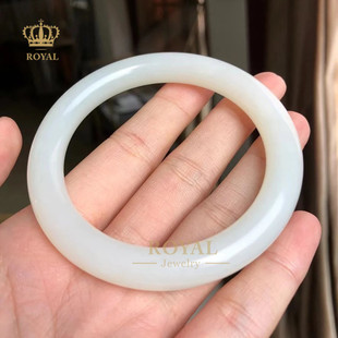 小圆条温润细腻送妈妈长辈节日 ROYAL珠宝新疆和田玉籽料手镯正装