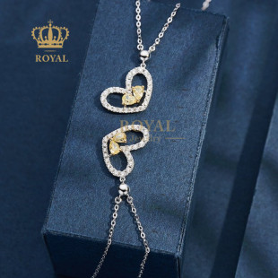 ROYAL珠宝优雅水滴黄钻项链女钻石18K金镶嵌爱心设计轻奢日常送礼