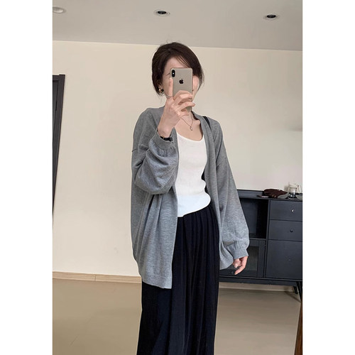 洋气长袖外搭披肩针织开衫外套女