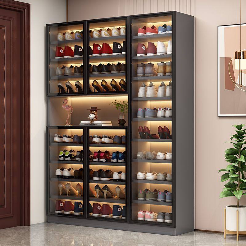 轻奢玻璃鞋柜家用门口大容量入户玄关柜一体简约现代阳台柜储物柜