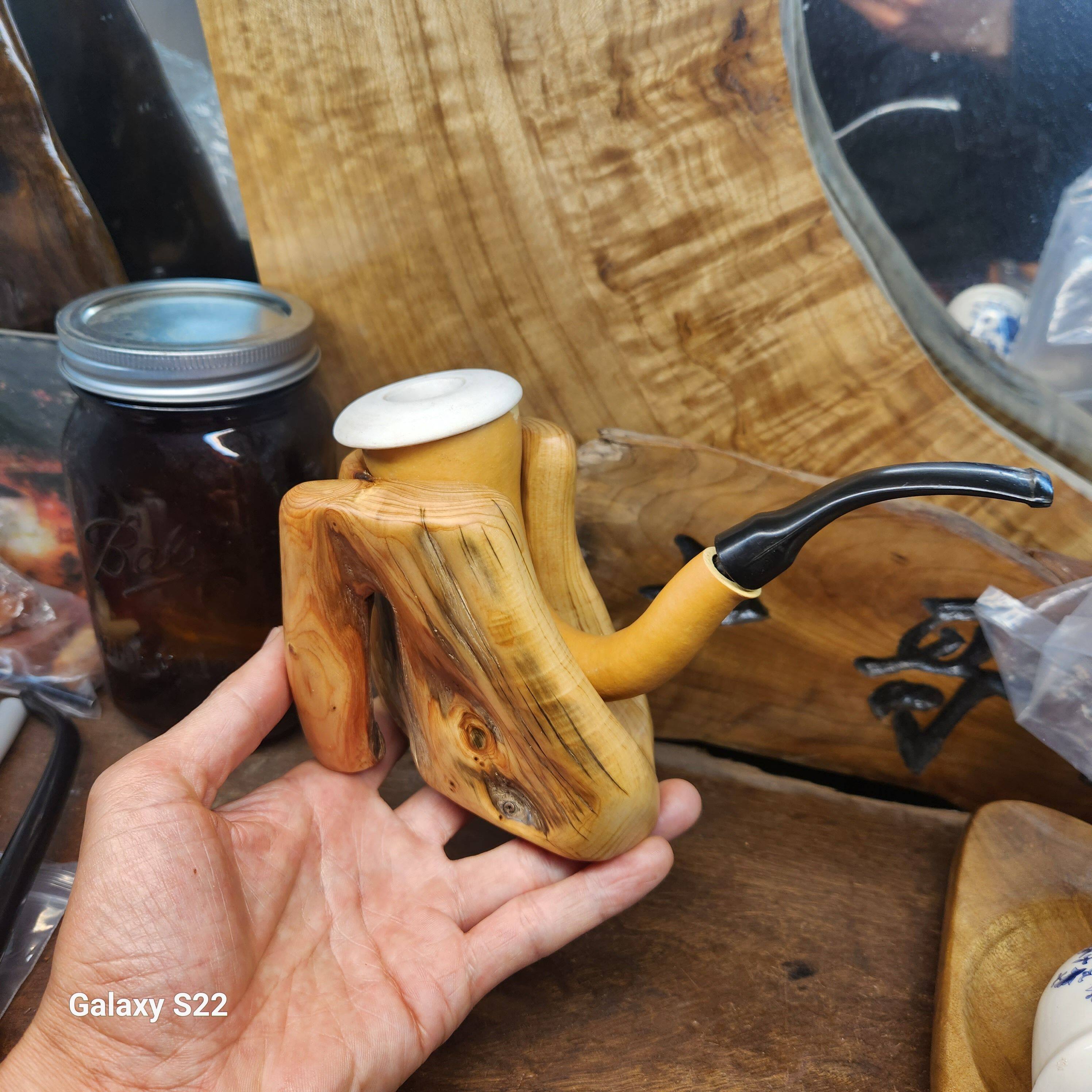 高档手工实木葫芦斗单位烟斗架太行崖柏直弯斗通用烟斗展示架座托